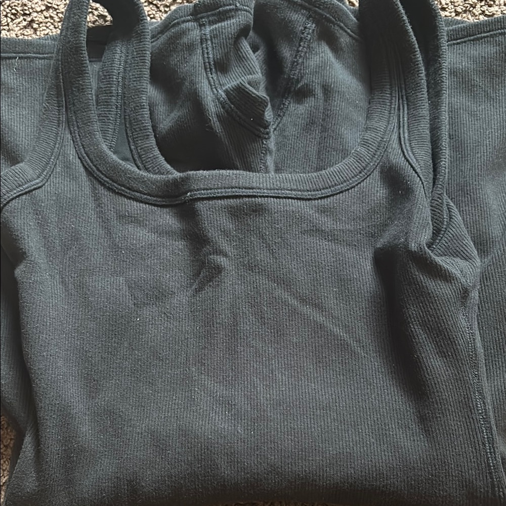 Black Ribbed Tank Top